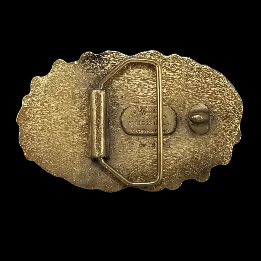 Vintage 1978 Monarch Belt Buckle Adezy Denver Solid Brass Mountain Logo USA Made - Picture 5 of 9